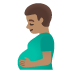 🫃🏽 pregnant man: medium skin tone display on Google